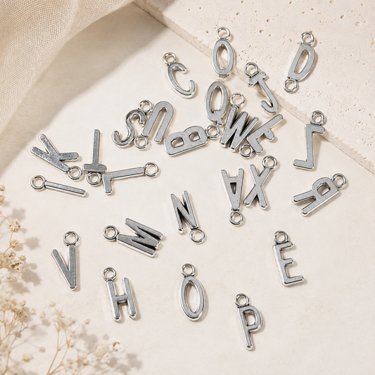 Silver Alphabet Charm Set