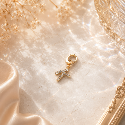 Crystal Initial Letter Charm