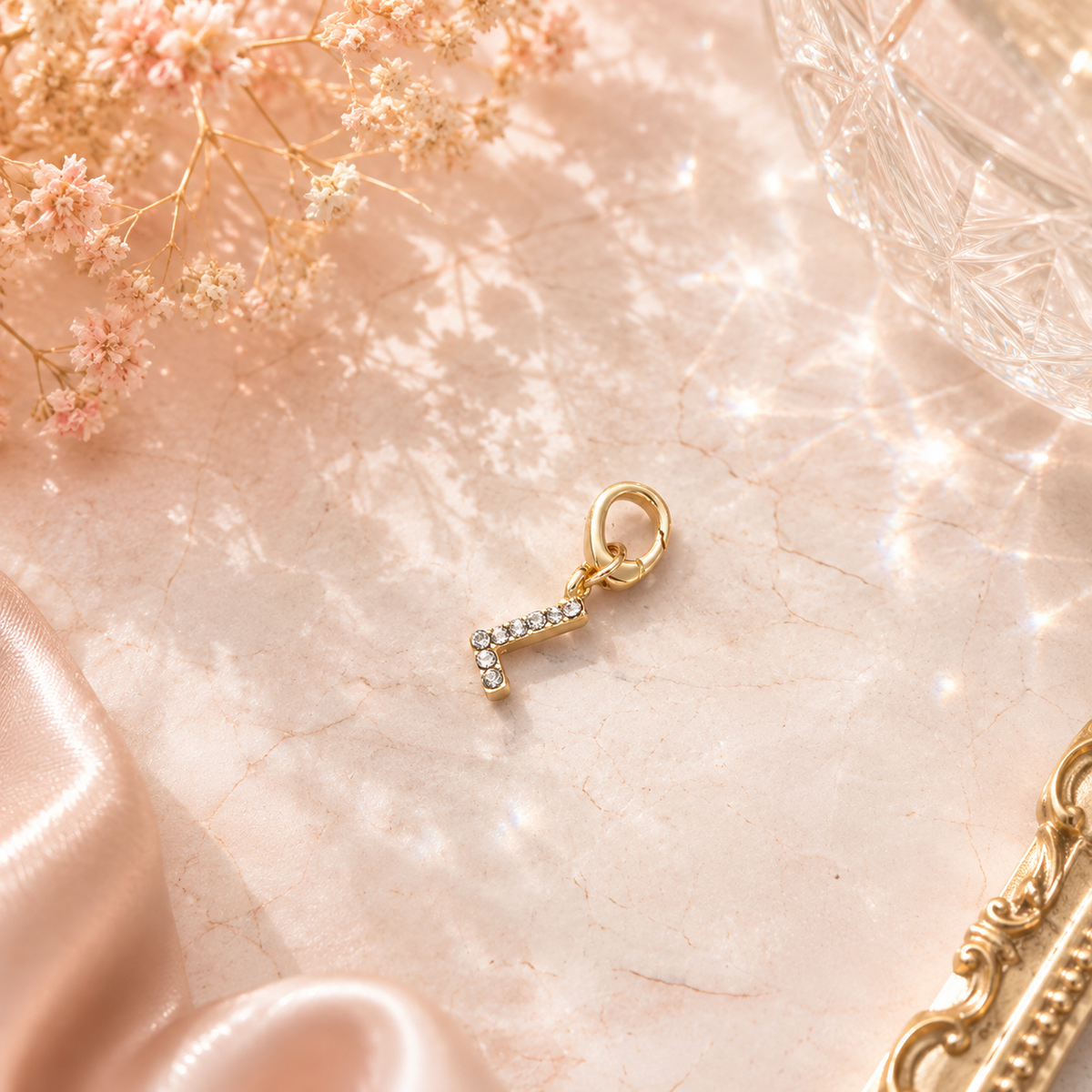 Crystal Initial Letter Charm