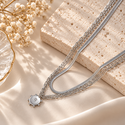 Layered Initial Pendant Necklace