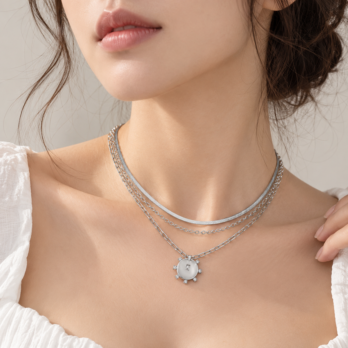 Layered Initial Pendant Necklace