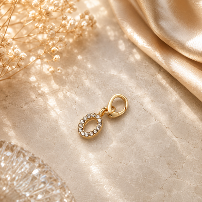 Crystal Initial Letter Charm