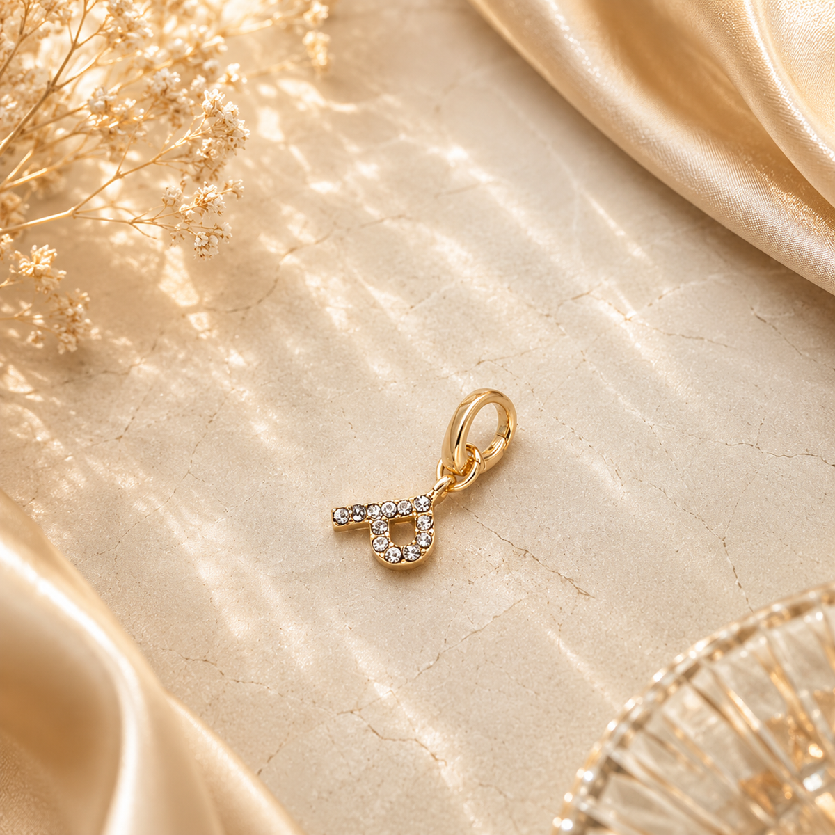 Crystal Initial Letter Charm