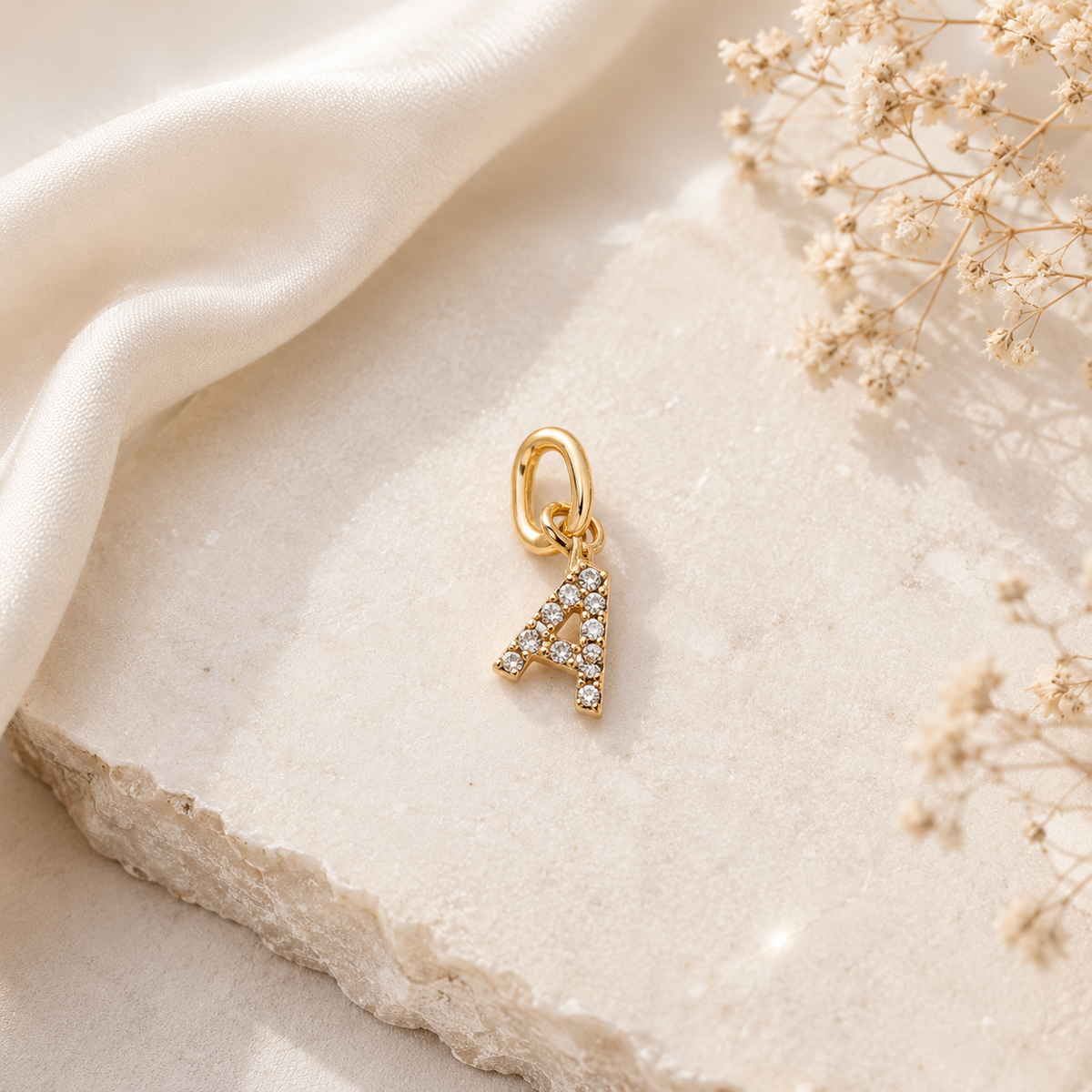 Crystal Initial Letter Charm