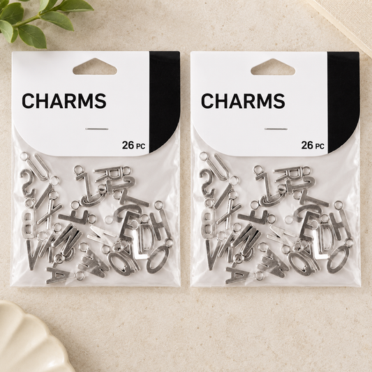 Silver Alphabet Charm Set