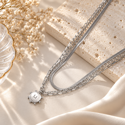 Layered Initial Pendant Necklace