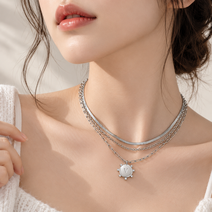 Layered Initial Pendant Necklace