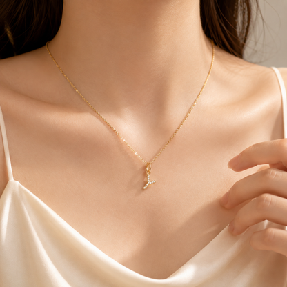 Crystal Initial Letter Charm