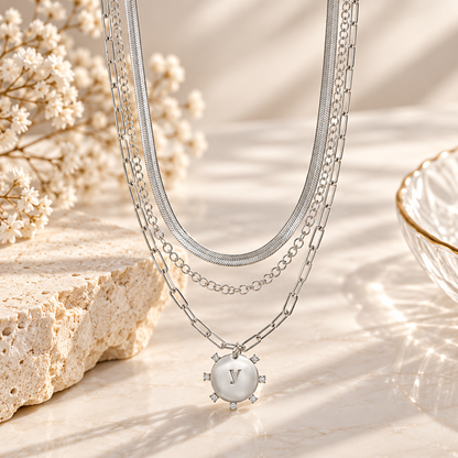 Layered Initial Pendant Necklace