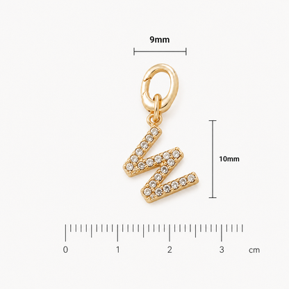 Crystal Initial Letter Charm