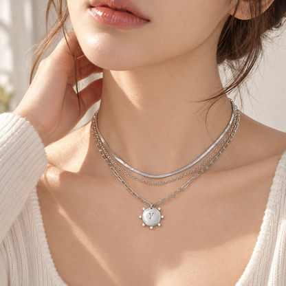 Layered Initial Pendant Necklace