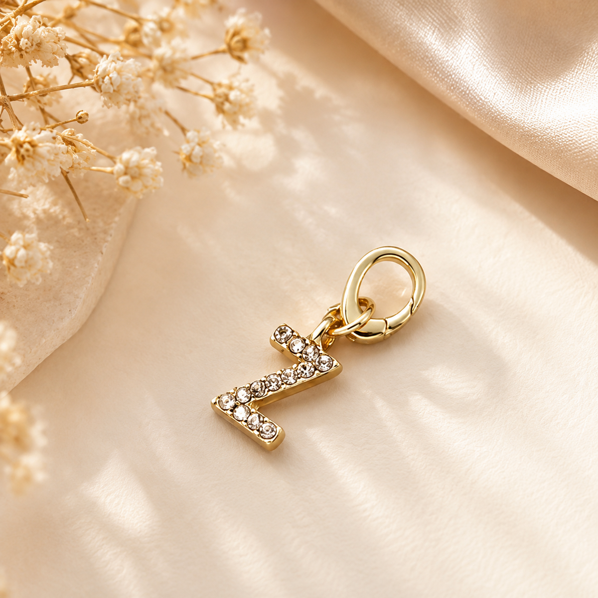 Crystal Initial Letter Charm