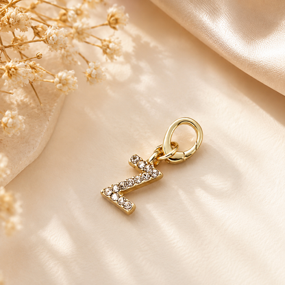 Crystal Initial Letter Charm