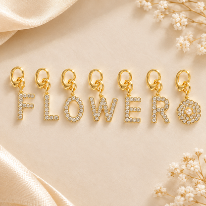 Personalized Crystal Letter Charm Combo