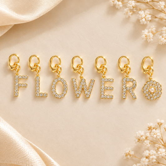 Personalized Crystal Letter Charm Combo