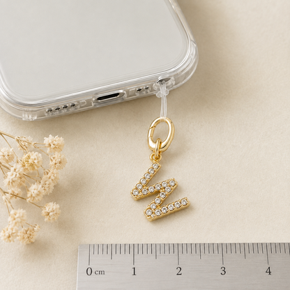 Crystal Initial Letter Charm