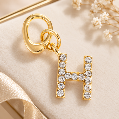 Crystal Initial Letter Charm