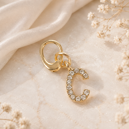 Crystal Initial Letter Charm