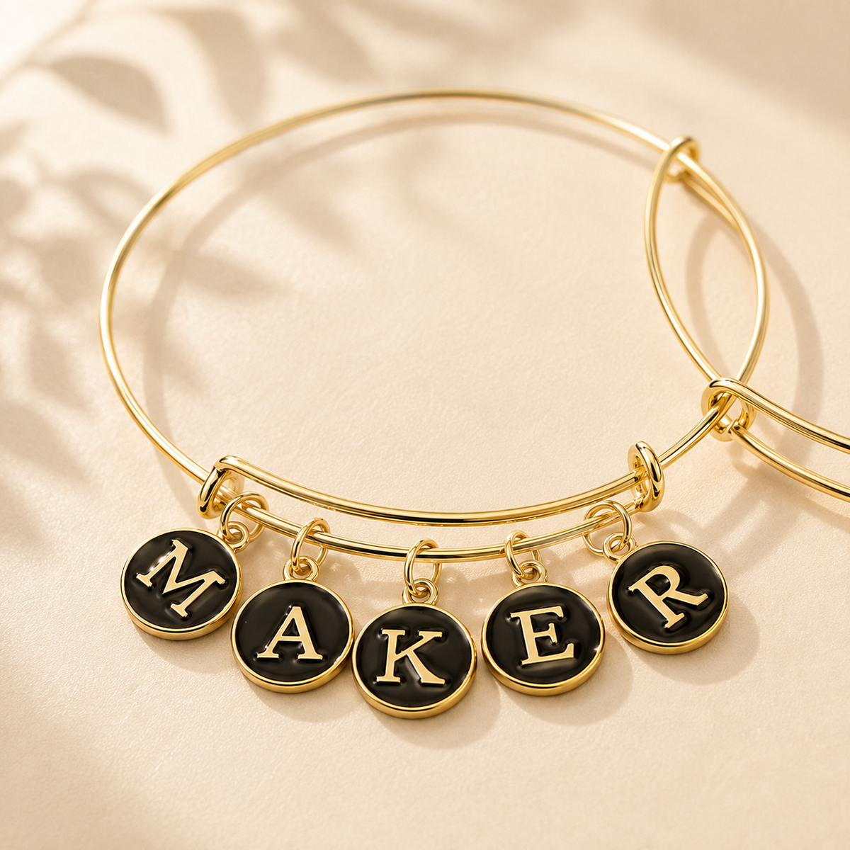 Black & Gold Alphabet Charm Set