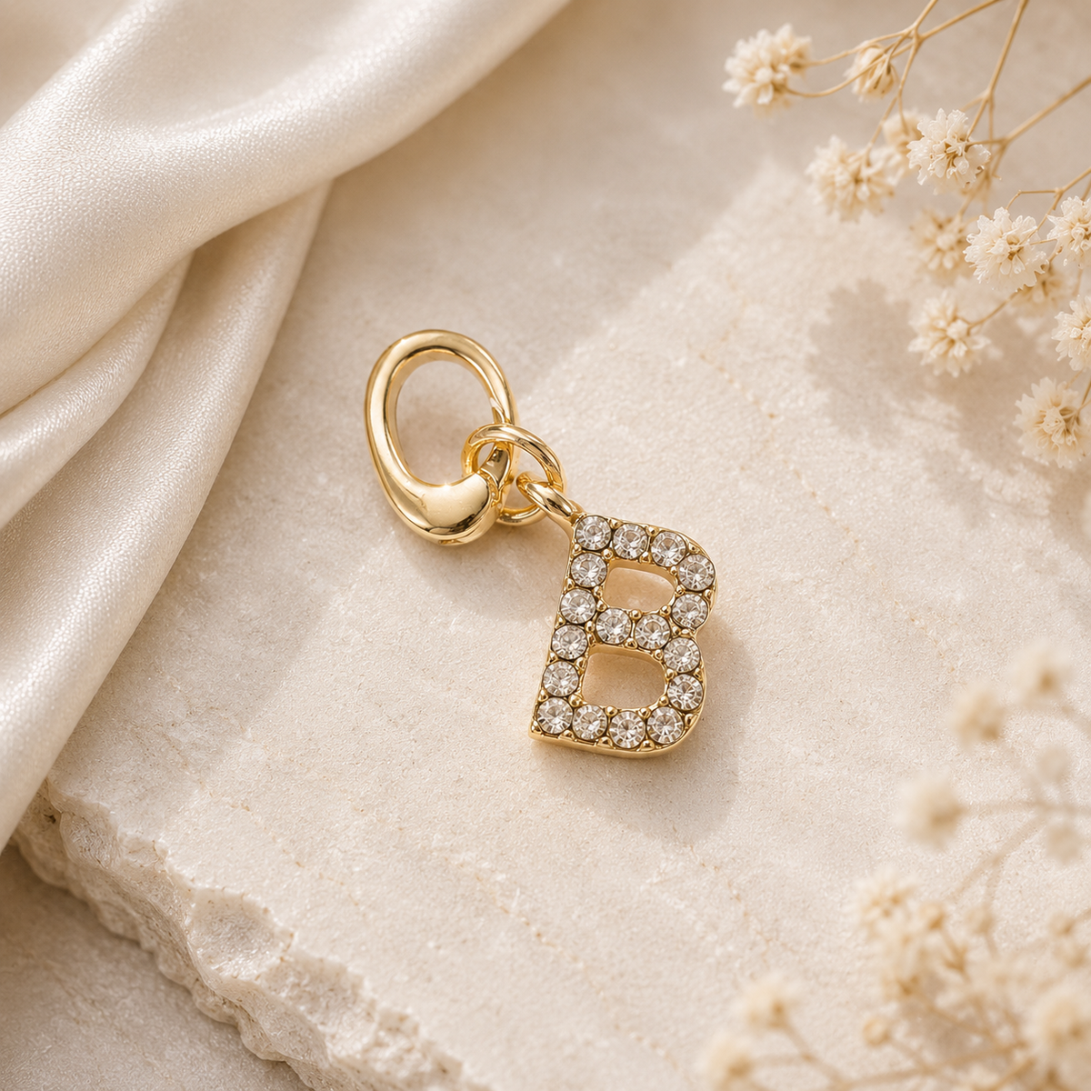 Crystal Initial Letter Charm