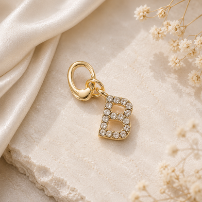 Crystal Initial Letter Charm