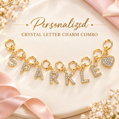 Personalized Crystal Letter Charm Combo