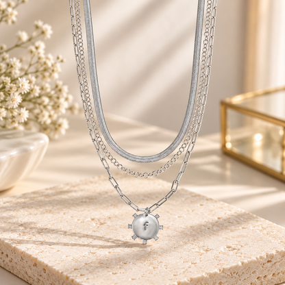 Layered Initial Pendant Necklace