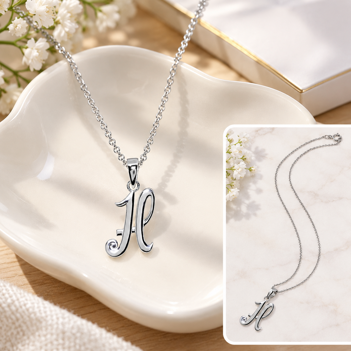 Sterling Silver Initial Necklace