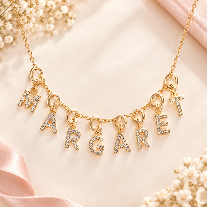 Personalized Crystal Letter Charm Combo