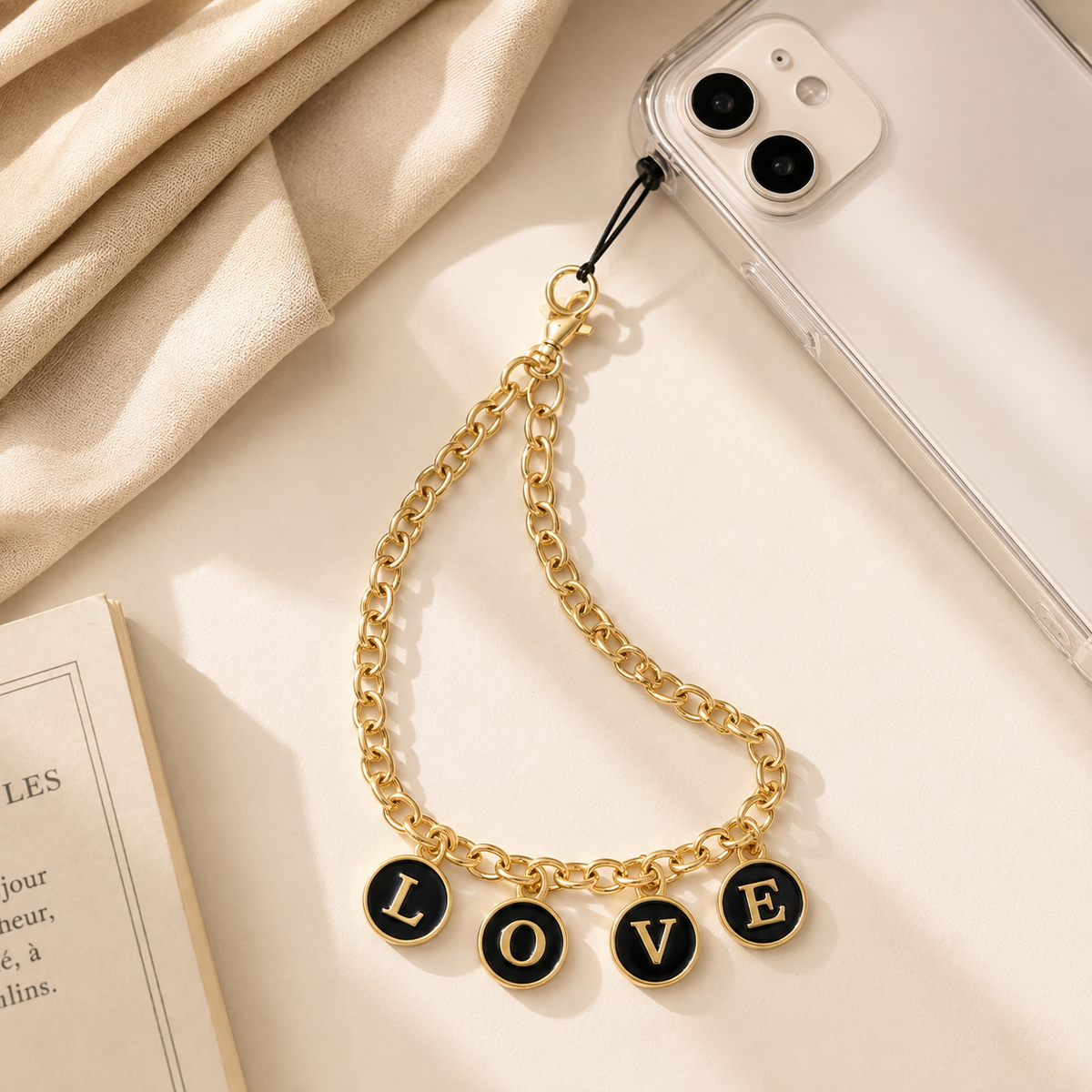 Black & Gold Alphabet Charm Set