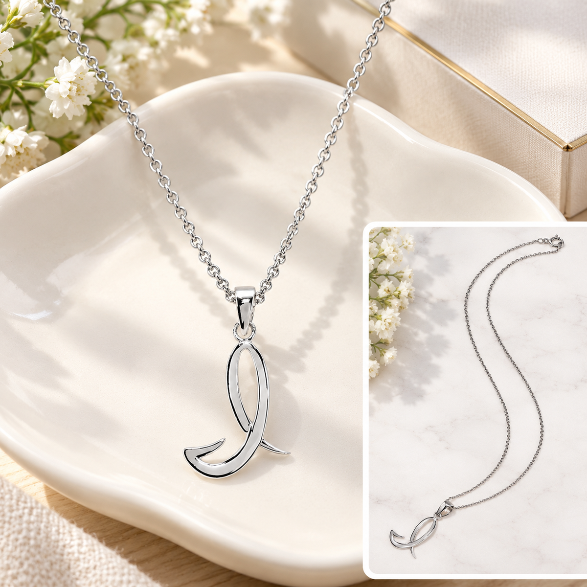 Sterling Silver Initial Necklace