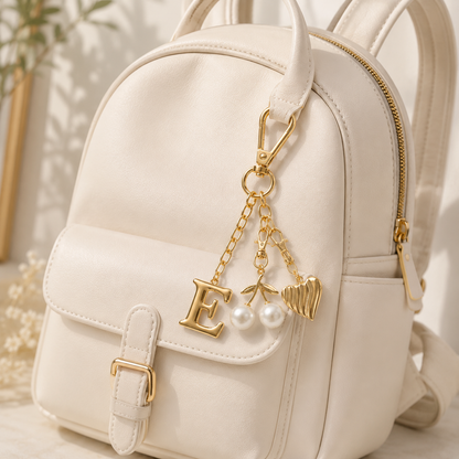 Gold Initial Bag Charm Set