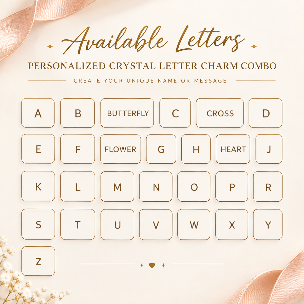 Personalized Crystal Letter Charm Combo
