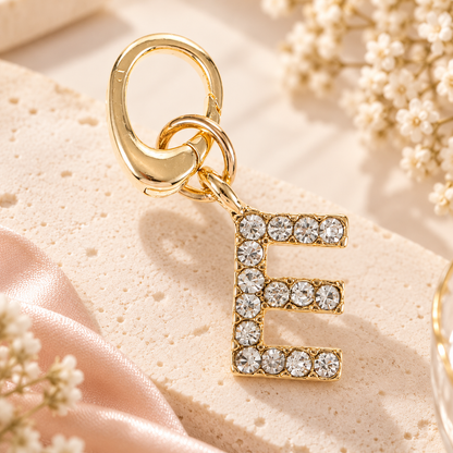 Crystal Initial Letter Charm
