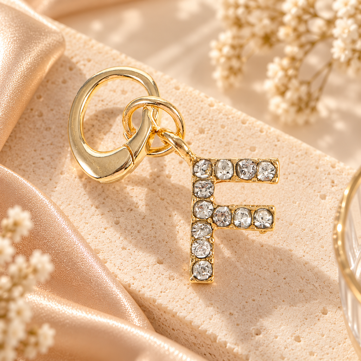 Crystal Initial Letter Charm