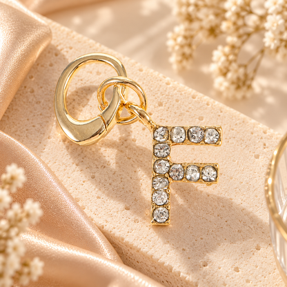 Crystal Initial Letter Charm