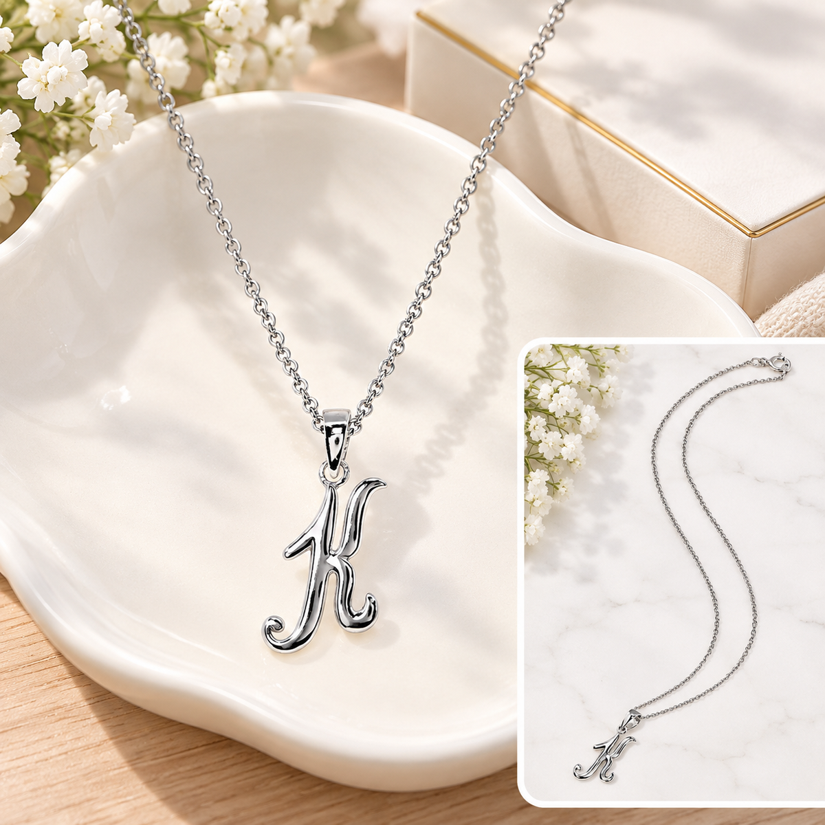 Sterling Silver Initial Necklace