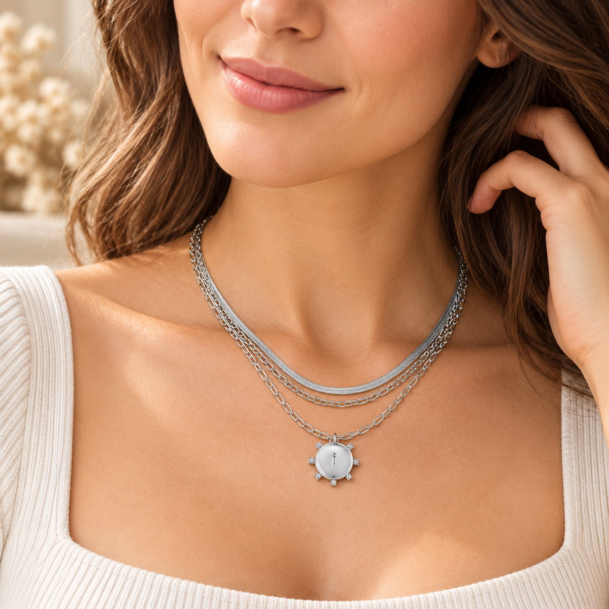 Layered Initial Pendant Necklace