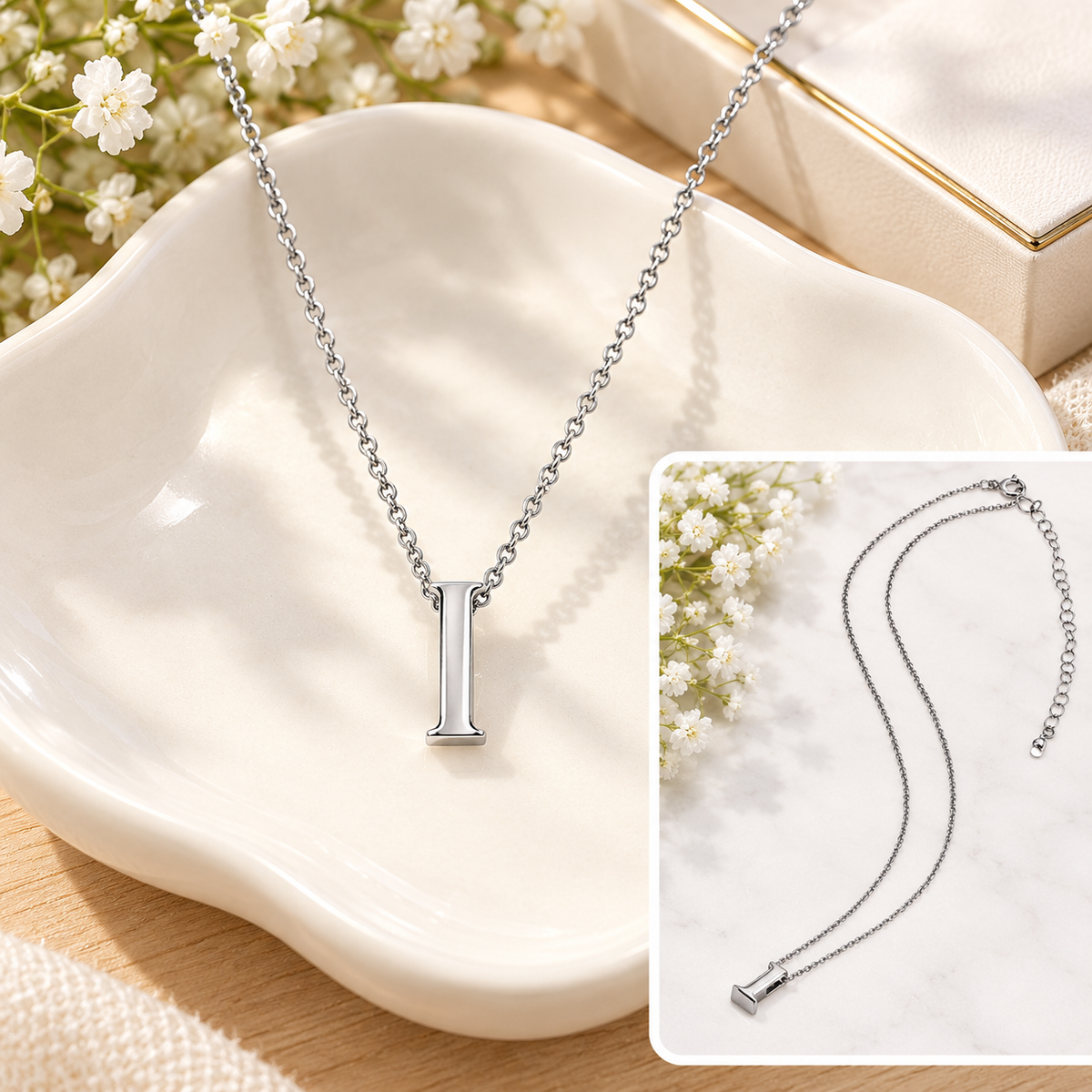 Sterling Silver Initial Necklace
